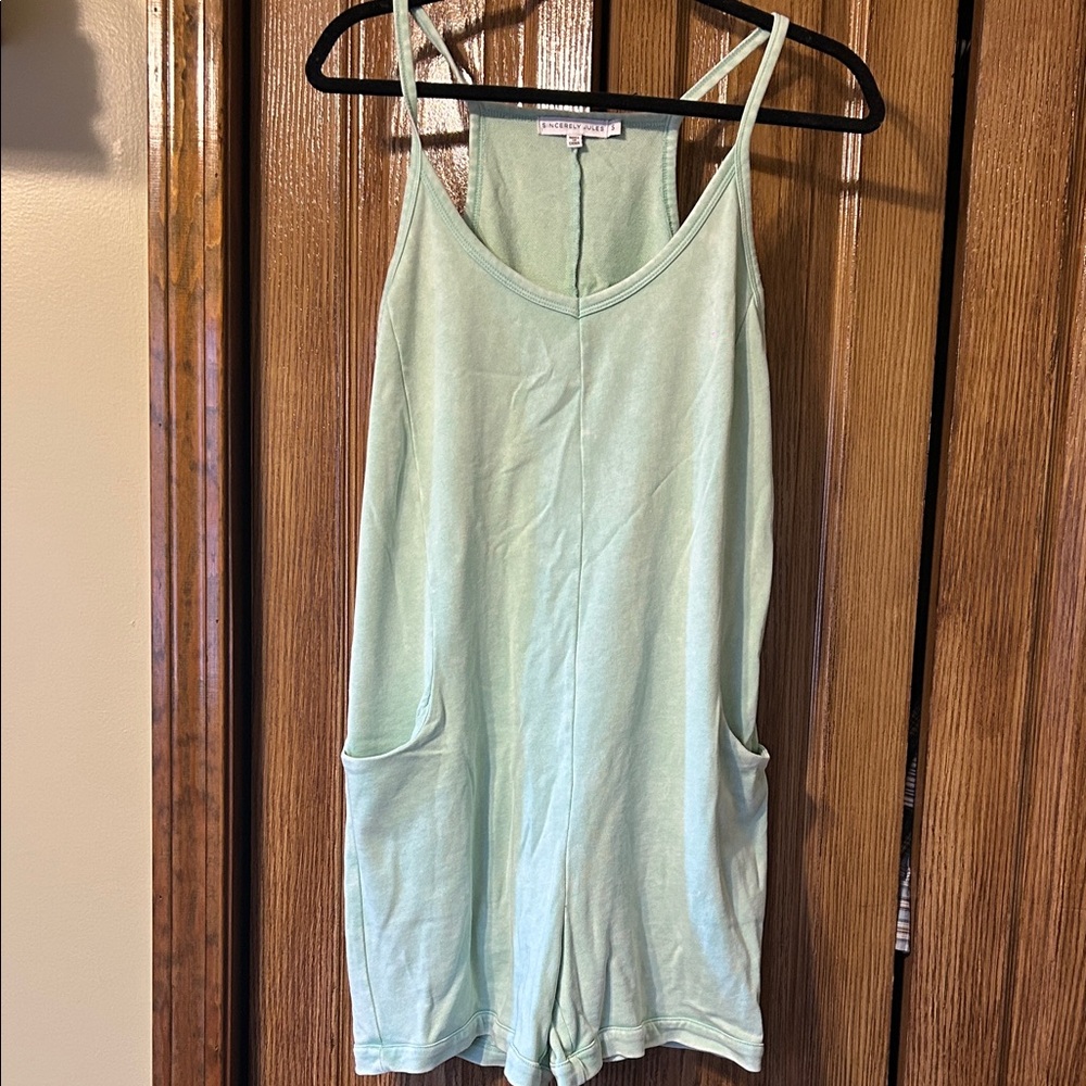 Sincerely Jules Mint Green Sleeveless Romper